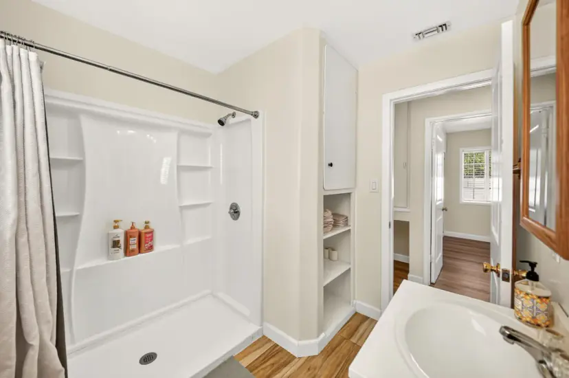 Bathroom with a shower stall