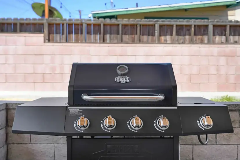 Gas grill on the patio