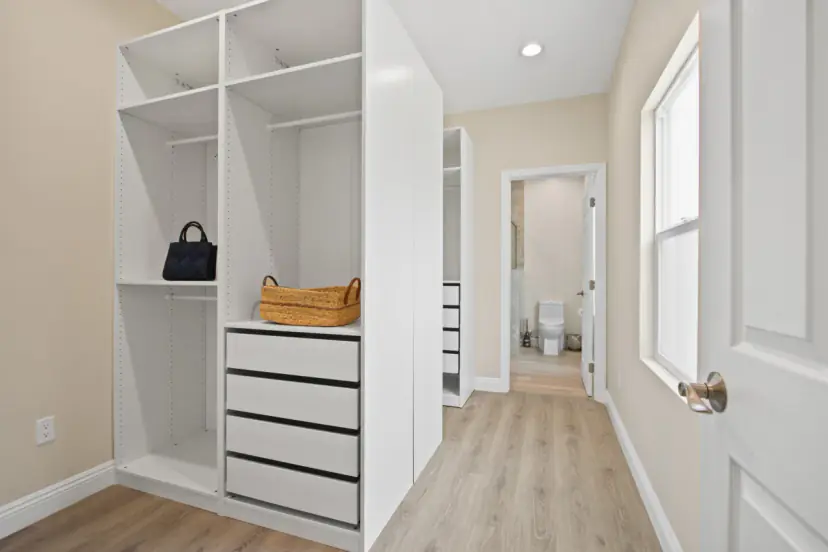 Walk-in closet with drawers