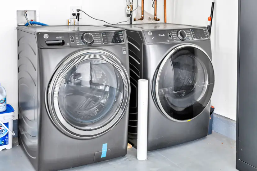 Front-load washer and dryer in the garage