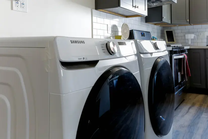 Front-load washer and dryer in the kitchen