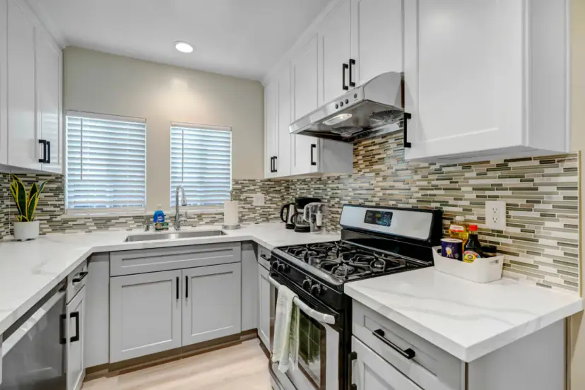 Kitchen with a gas range and a dishwasher
