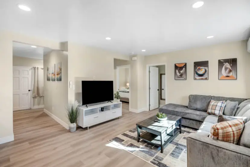 Living room looking to the bedrooms