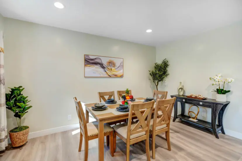 Dining table with wood chairs