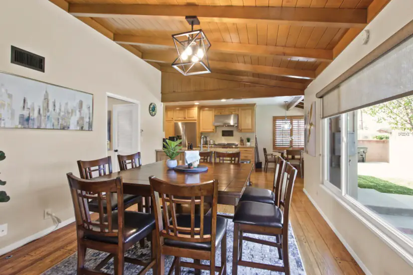 Dining room open to the kitchen