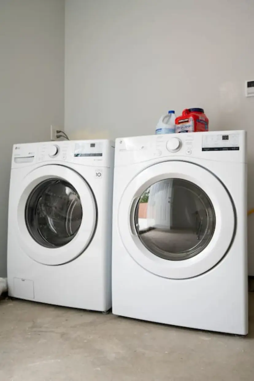 Washer and dryer in the garage