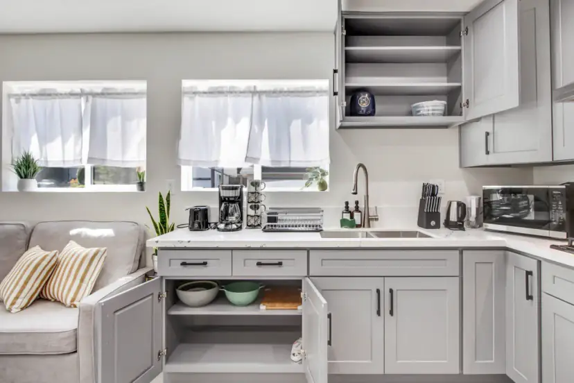 Kitchen by the windows
