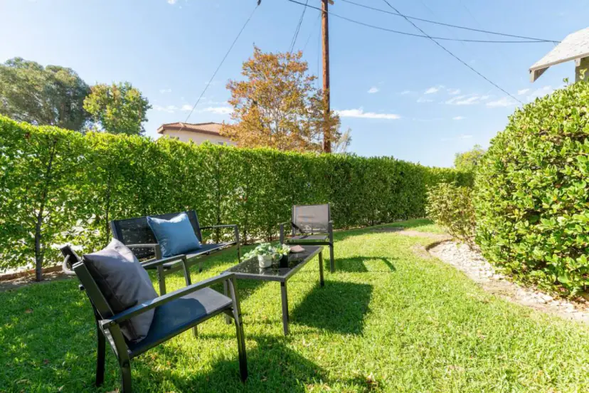 Front lawn with patio chairs