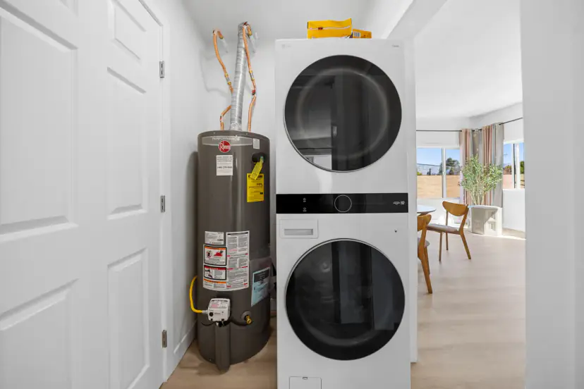Stacked washer and dryer